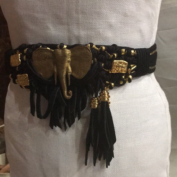 rebecca’s Accessories - Rebecca’s vintage belt with swede & brass